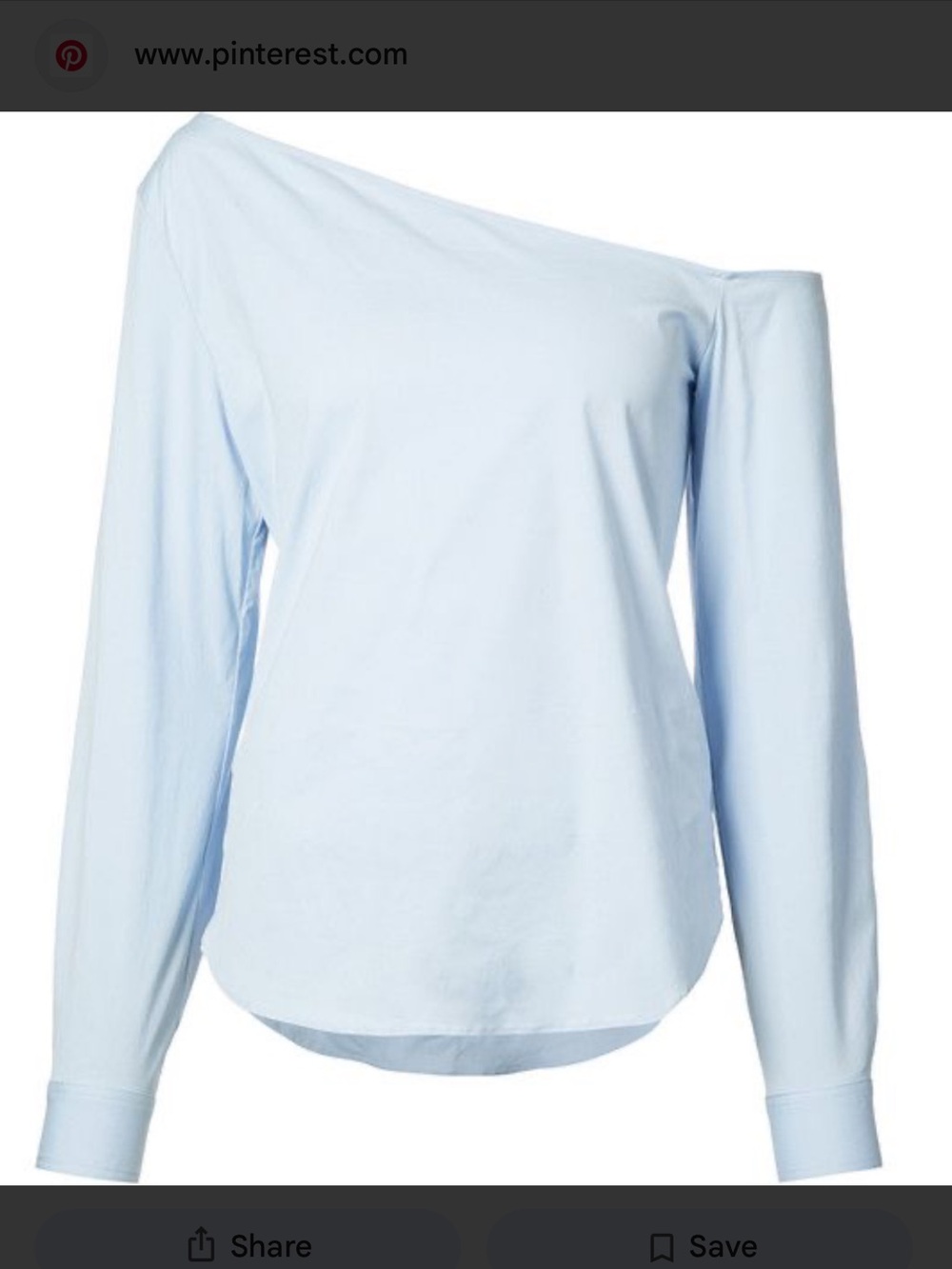 Theory Light Blue One-Shoulder Button-Down Blouse